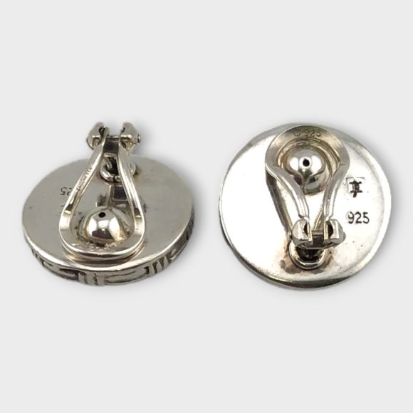 Vintage John Hardy Basketweave Earrings 925 Sterling Silver Signed - Picture 3 of 9